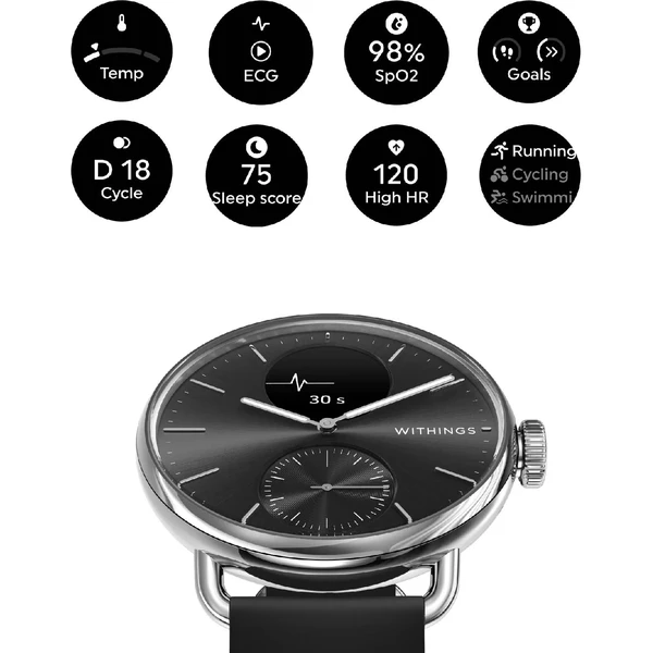 Withings ScanWatch 2 42mm čierne - Inteligentné hodinky - Obrázok J3E7000701
