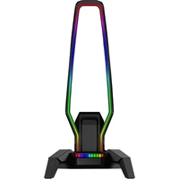Marvo Podsvietený stojan na slúchadlá KOBE 30, 3x USB 2.0 HUB, čierny - Stojany