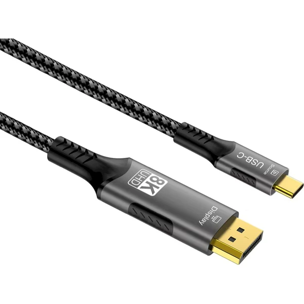 PremiumCord USB-C/DisplayPort 1.4 kábel 8K 2m strieborný - Káble a redukcie - Obrázok J43S000K01