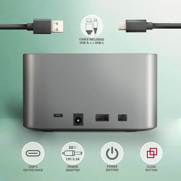 AXAGON ADSA-DC SSD/HDD dokovacia stanica pre SSD/HDD disky - Externé boxy - Obrázok J4P2000J01