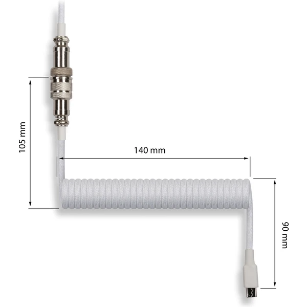 Yenkee YCU COIL WE krútený kábel USB-A/USB-C biely - Káble - Obrázok J5A4000N01
