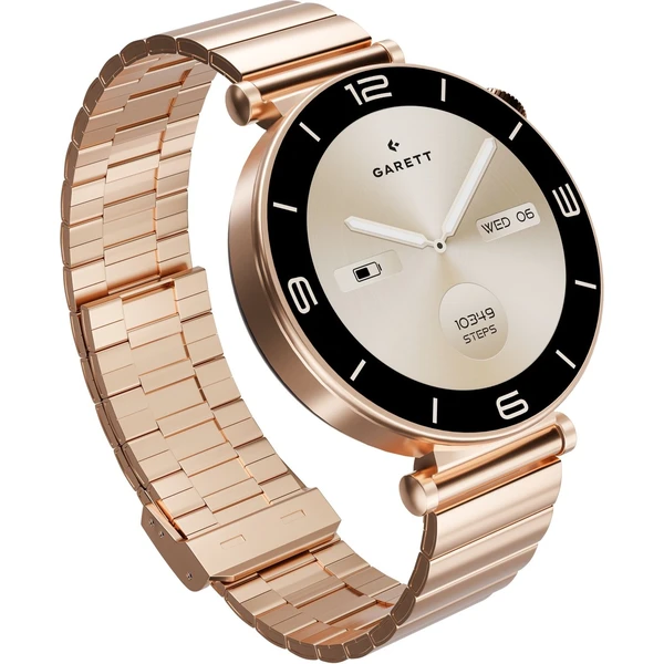 Garett Smartwatch ružovo zlatá pevná oceľ - Inteligentné hodinky - Obrázok J5XD000N01