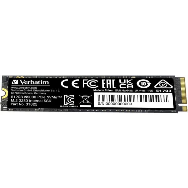 VERBATIM SSD Vi5000 Internal PCIe NVMe M.2 SSD 512GB - SSD - Obrázok J663000O01