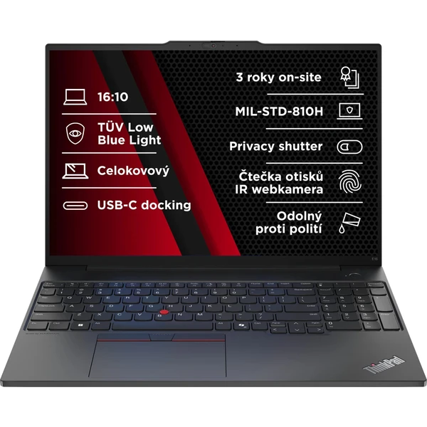 Lenovo ThinkPad E16 Gen 2 Intel (21MA002SCK) čierny - 3 roky záruky On-site po registrácii - Notebooky - Hlavný obrázok
