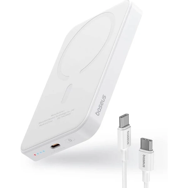 Baseus Power banka Mini s bezdrôtovým nabíjaním 5000 mAh 20W USB-C biela - Powerbanky - Obrázok J6X5000L01