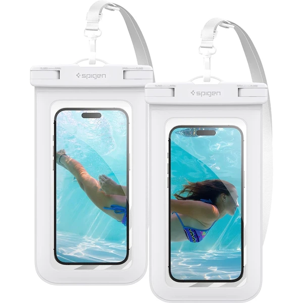 Spigen Aqua Shield vodeodolné púzdro A601 2 Pack biele - Puzdra - Hlavný obrázok