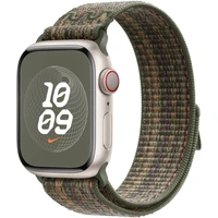 Apple Watch 41/40/38mm sekvojovo zelený / oranžový prevliekací športový remienok Nike - Remienky