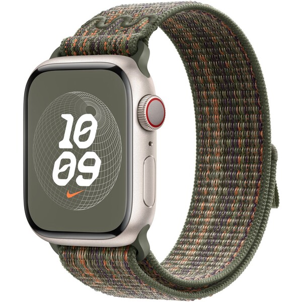 E-shop Apple Watch 41/40/38mm sekvojovo zelený / oranžový prevliekací športový remienok Nike