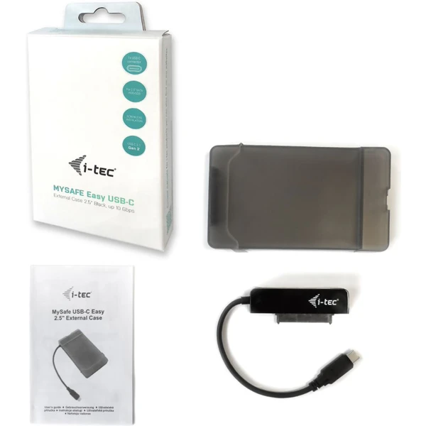 i-tec MYSAFE Easy 2,5" USB-C 3.1 Gen 2 externý box čierny - Externé boxy - Obrázok J7LWE00101