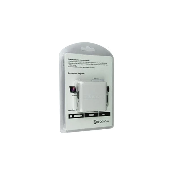 PremiumCord VGA + 3,5mm -> HDMI elektronický adaptér biely - Káble a redukcie - Obrázok J7SU000501