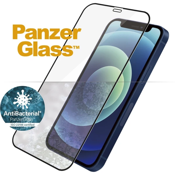 PanzerGlass Edge-to-Edge AntiBacterial sklo Apple iPhone 12 mini čierne - Ochranné fólie a sklo - Obrázok J86L500301