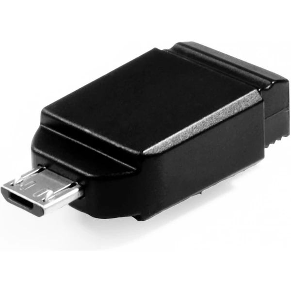VERBATIM Flash Disk 32GB Store 'n' Stay Nano + micro USB OTG adaptér, USB 2.0, čierny - Flashdisky - Obrázok J8R2000P01