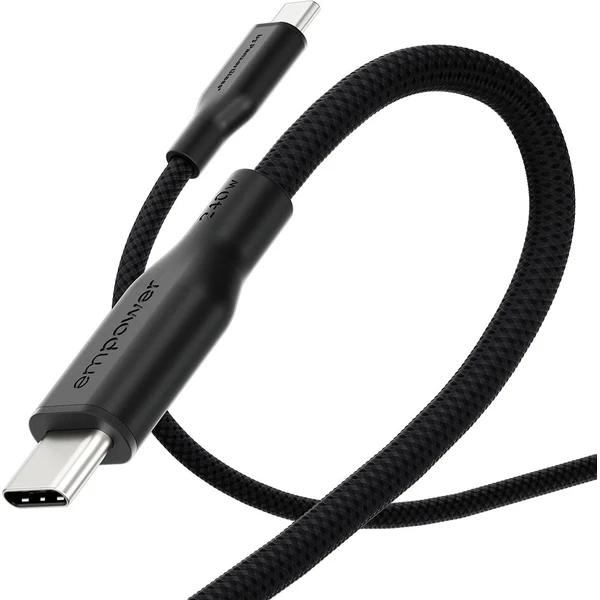 PanzerGlass USB-C/USB-C napájací kábel 240W 1,2m čierny - Káble a redukcie - Obrázok J93J000K01