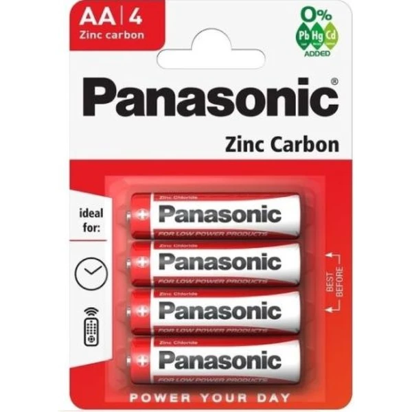 Panasonic Red Zinc AA zinkouhlíková batéria (4ks) - Batérie - Hlavný obrázok
