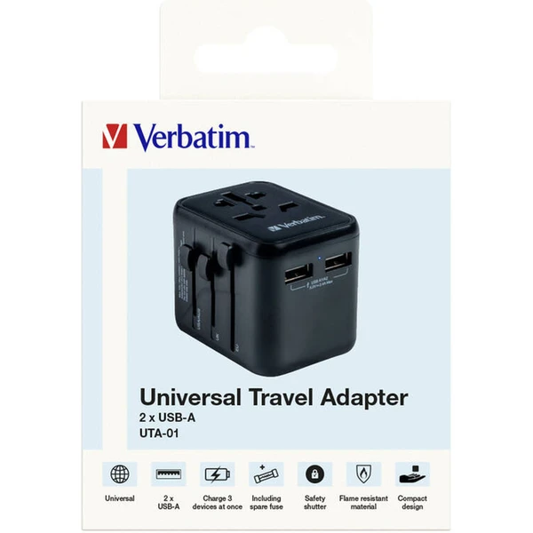 VERBATIM Universal Travel Adapter UTA-01 Cestovný adaptér - Zásuvky - Obrázok J953000O01