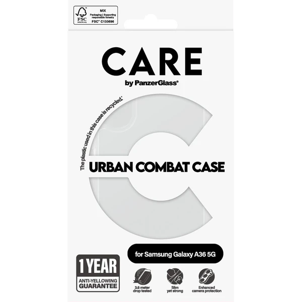 PanzerGlass® CARE kryt Samsung Galaxy A36 5G Urban Combat číry - Puzdra - Obrázok J9UC000K01