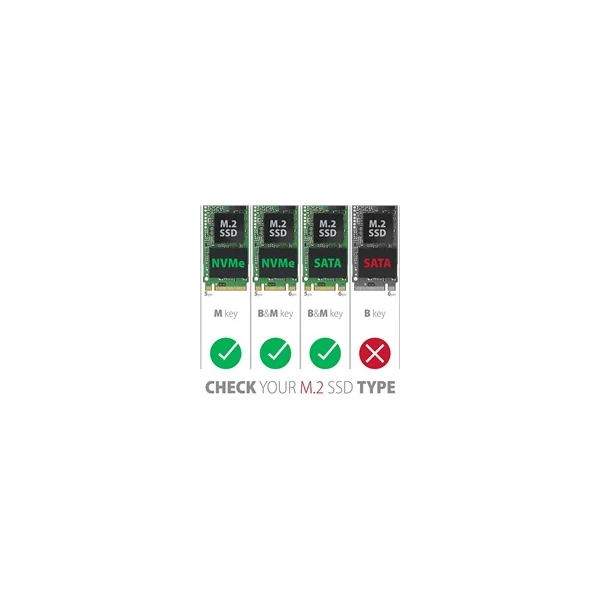 AXAGON externý box pre M.2 SATA SSD kovový USB-C 3.2 - Externé boxy - Obrázok JA60700301