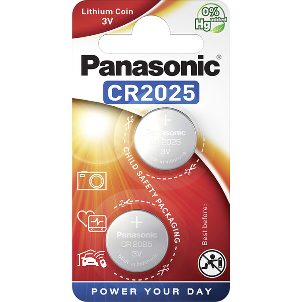 Panasonic CR2025 lítiová batéria, 2 ks