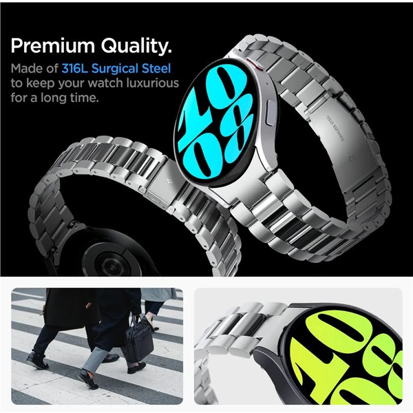 Spigen Modern Fit 316L Band remienok Samsung Galaxy Watch6 44mm strieborný - Remienky - Obrázok JAV3000N01