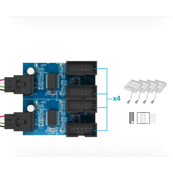 Akasa USB 2.0 interný HUB 1-4 - USB huby - Obrázok JBBJ000K01