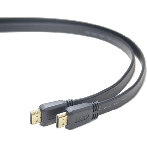 PremiumCord HDMI 1.4/HDMI 1.4 plochý kábel s ethernetom 4K 1m čierny - Káble a redukcie - Hlavný obrázok