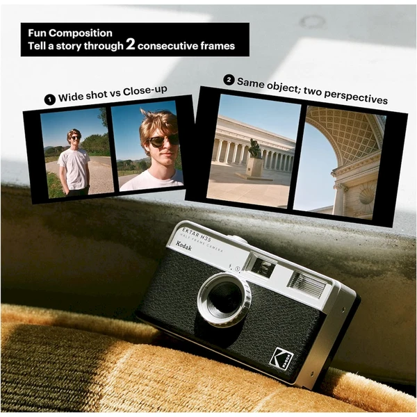Kodak EKTAR H35 Half Frame fotoaparát čierny - Fotoaparáty - Obrázok JBO0000L01