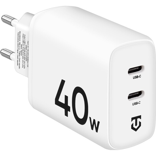 E-shop Tactical Base Plug Dual sieťová nabíjačka (40W) biela