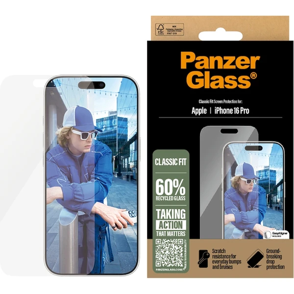 PanzerGlass® Classic Fit sklo Apple iPhone 16 Pro - Ochranné fólie a sklo - Obrázok JC08000P01
