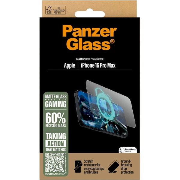 PanzerGlass® Gaming sklo pre hráčov Apple iPhone 16 Pro Max - Ochranné fólie a sklo - Obrázok JD08000P01
