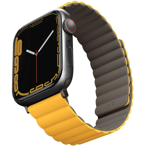 UNIQ Revix obojstranný remienok pre Apple Watch 49/46/45/44/42mm Mustard (Horčicový/Khaki) - Remienky - Obrázok JD3WF00101