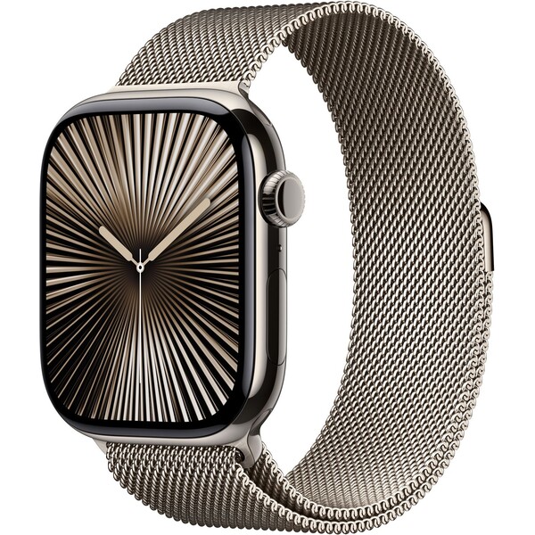 Apple Watch Series 10 Cellular 46mm Prírodný titán s prírodným milánskym ťahom S/M