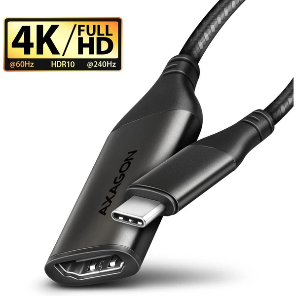 AXAGON USB-C/HDMI redukcia 4K 0,25m čierna - Káble a redukcie - Hlavný obrázok
