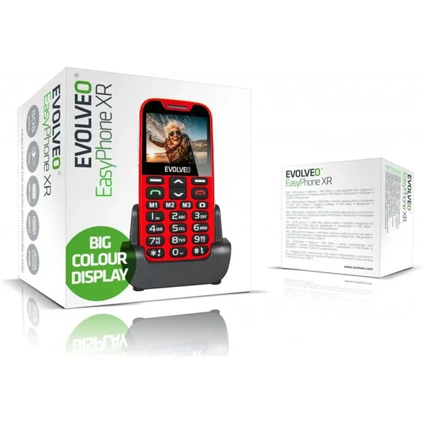 EVOLVEO EasyPhone XR mobilný telefón pre seniorov s nabíjacím stojanom červená - Mobilné telefóny - Obrázok JFU6000P01
