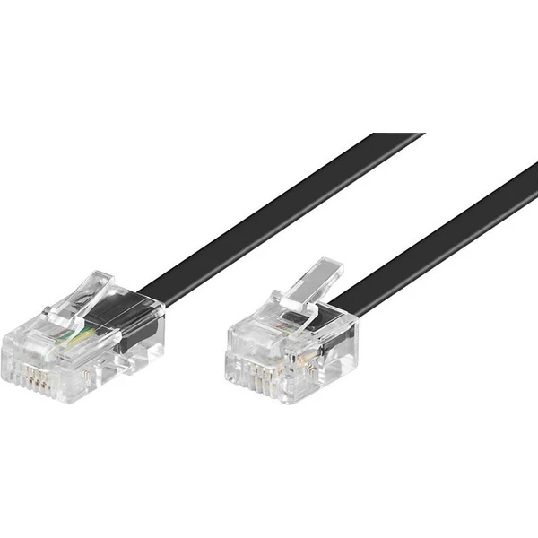 PremiumCord RJ45/RJ11 telefónny kábel 3m čierny - Káble a redukcie - Hlavný obrázok