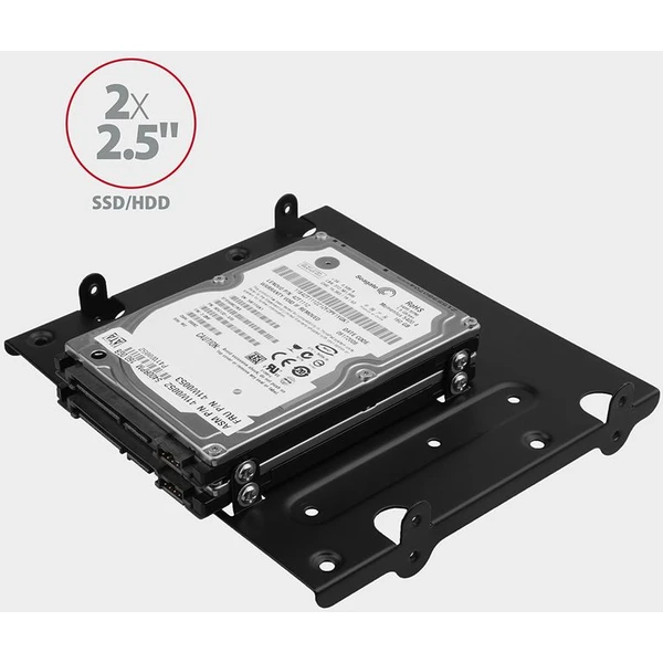 AXAGON RHD435 kovový rámček pre 4x 2.5" alebo 2x 2.5" HDD/SSD a 1x 3.5" HDD do 5.25" pozície - Rámiky na disky - Obrázok JG7HF00101