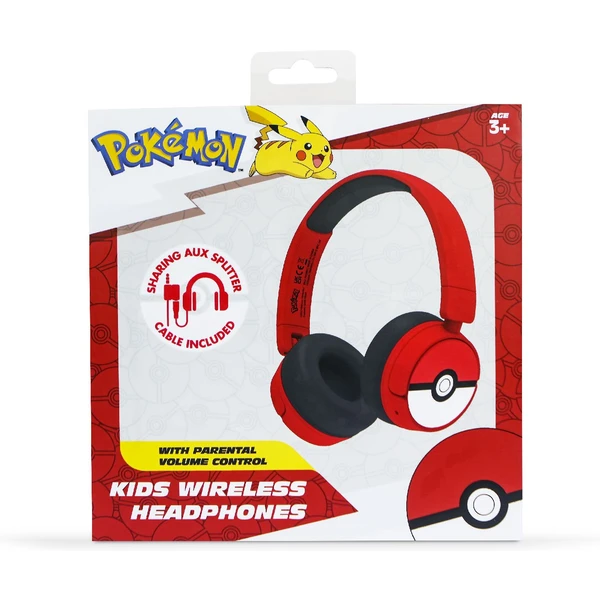OTL bezdrôtové slúchadlá detské s motívom PokéBall červená - Slúchadlá - Obrázok JGTM100501