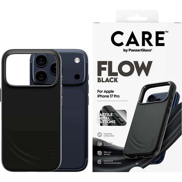 PanzerGlass® CARE Flow kryt s MagSafe Apple iPhone 17 Pro čierny - Puzdra - Obrázok JHDH000K01