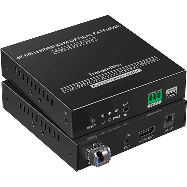 PremiumCord Optický HDMI KVM extender 4K @ 60Hz 4:4:4 až na 40km - Ostatné - Obrázok JKNF000K01