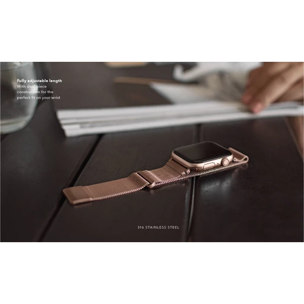 UNIQ Dante oceľový remienok Apple Watch 46/45/44/42mm grafitový - Remienky - Obrázok JL50300401