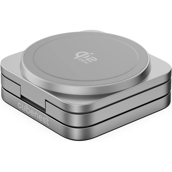Cubenest SQ312 Ultra Qi2.2 (MagSafe) 3v1 nabíjačka (35W) sivá - Nabíjačky - Obrázok JO5I000K01