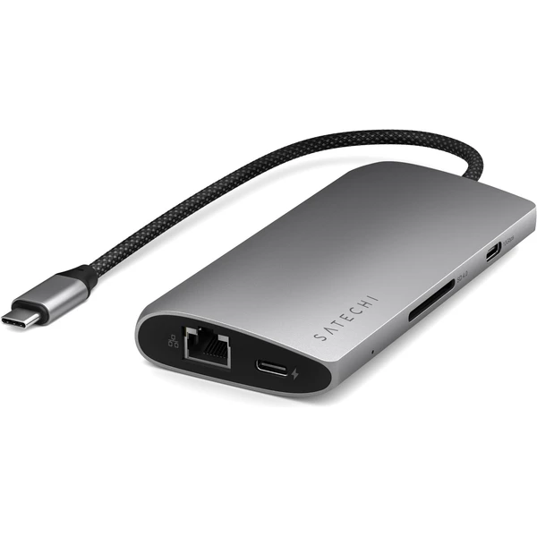 Satechi USB-C viacportový adaptér 8K s Ethernet V3 vesmírne šedý - USB huby - Obrázok JPX5000O01
