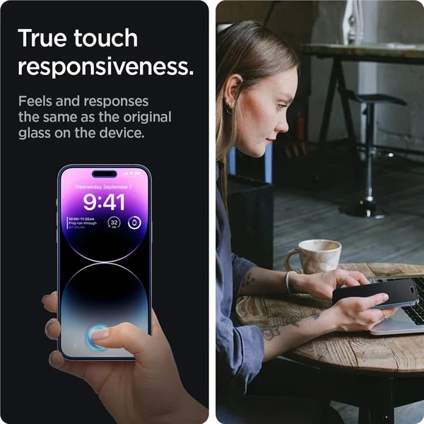 Spigen Glass EZ Fit Privacy 2 Pack ochranné sklo iPhone 14 Pro - Ochranné fólie a sklo - Obrázok JQ81000701