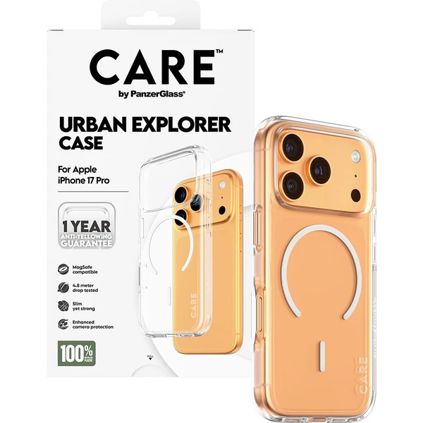 PanzerGlass® CARE Urban kryt s MagSafe Apple iPhone 17 Pro číry/biely - Puzdra - Obrázok JREH000K01