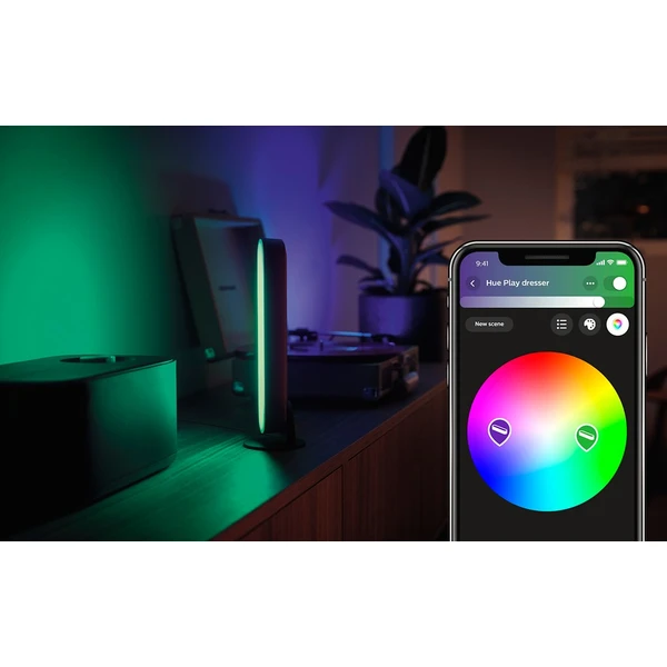 Philips Hue Play White and Color Ambiance stolná lampa základná sada 2ks čierna - Svietidlá - Obrázok JS03000301