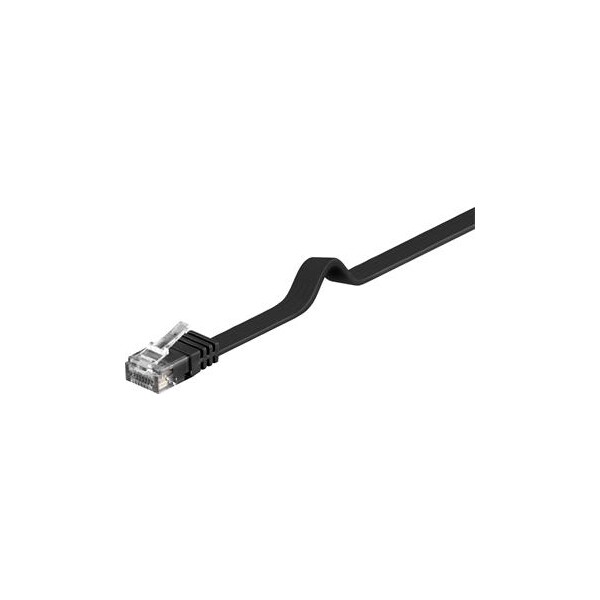 PremiumCord Plochý patch kábel UTP RJ45-RJ45 CAT6 2m čierny