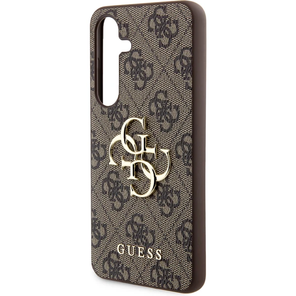 Guess PU 4G Metal Logo Zadný kryt Samsung Galaxy S24+ hnedý - Puzdra - Obrázok JSH1000O01