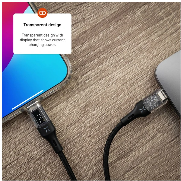 FIXED USB-C/USB-C napájací kábel 100W 2m čierny - Káble a redukcie - Obrázok JSM5000J01