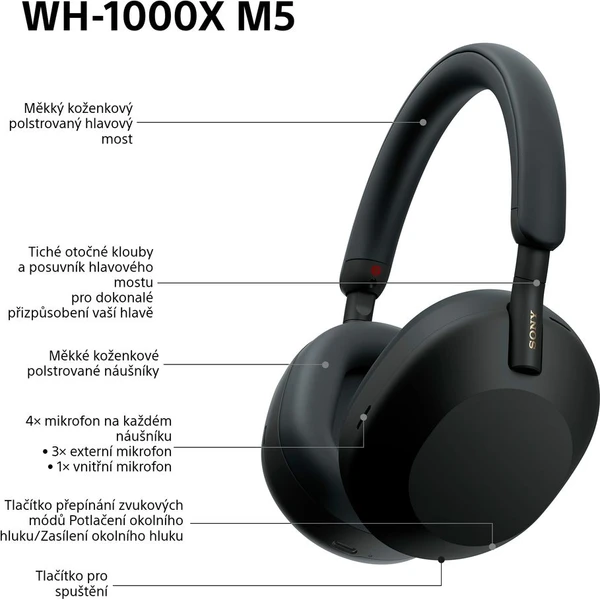 Sony WH-1000XM5 bezdrôtové slúchadlá čierna - Slúchadlá - Obrázok JT2H000K01