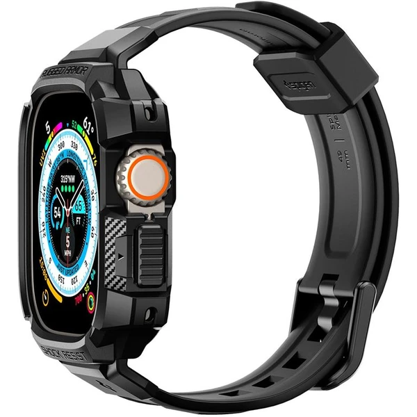 Spigen Rugged Armor Pro remienok s puzdrom Apple Watch Ultra 3/2/1 (49mm) čierny - Puzdra - Obrázok JTK0000N01
