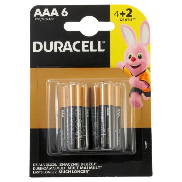 Duracell Basic AAA alkalická batéria, 6 ks - Batérie - Hlavný obrázok